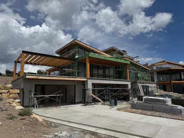 Lot 181 under construction, ZIP System sheathing and framed decks